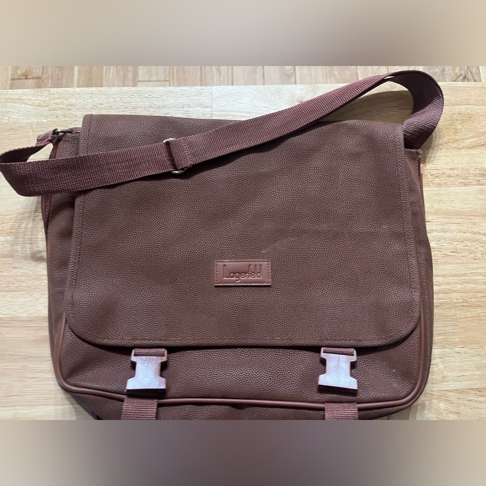 Lagerfield Brown suede Messenger Bag
